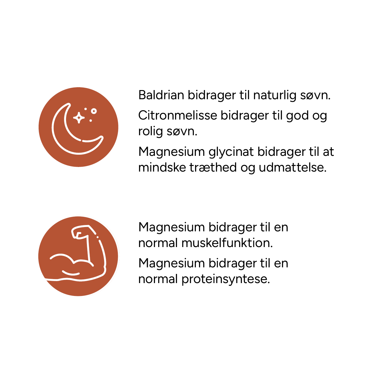 Informationsgrafik om APOVIT Good Night med baldrian, citronmelisse og magnesium.