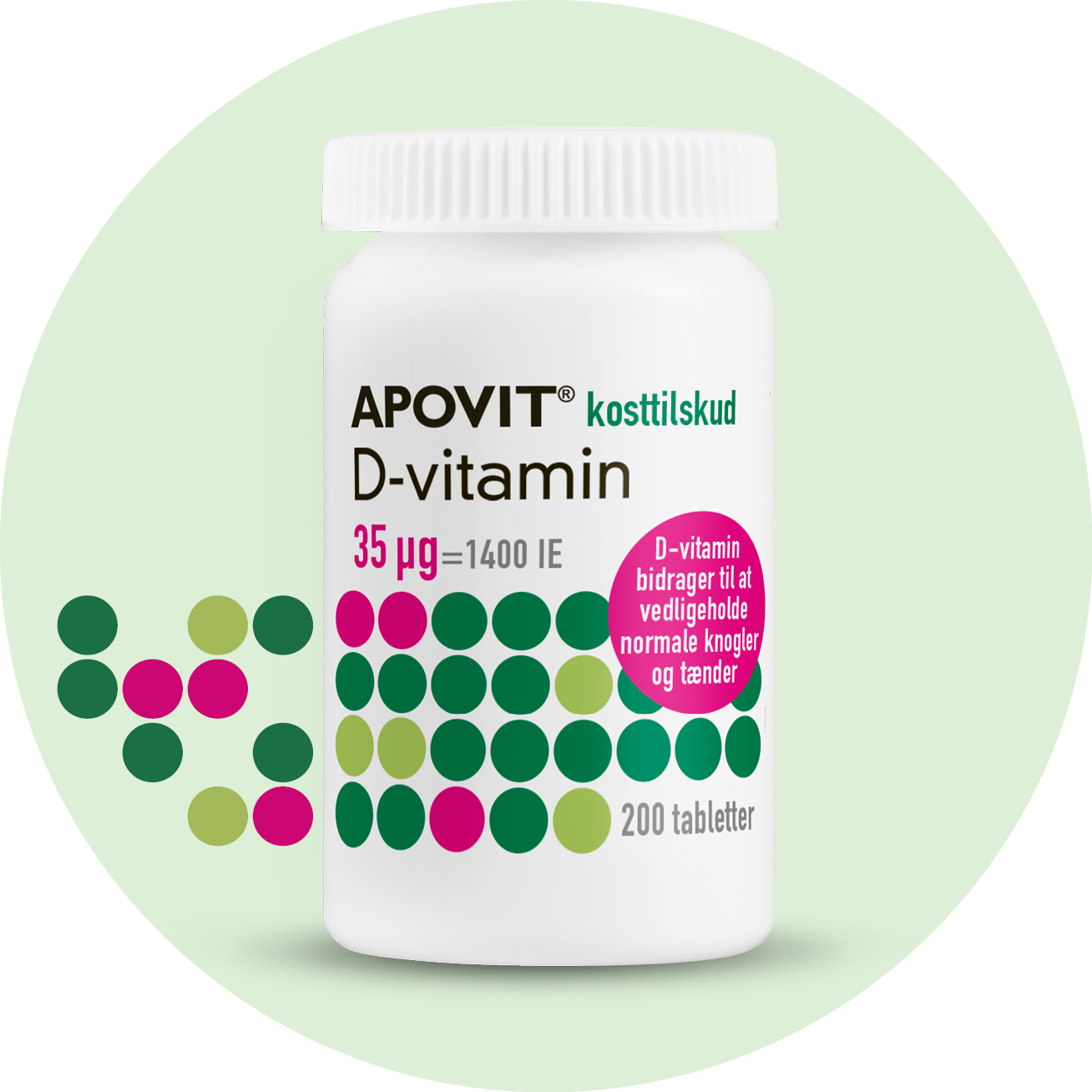 D-vitamin 35 µg, 200 tabletter