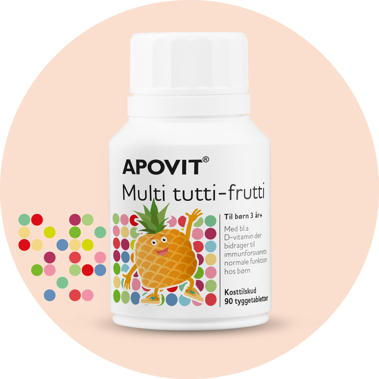 Multi tutti frutti, 90 tyggetabletter